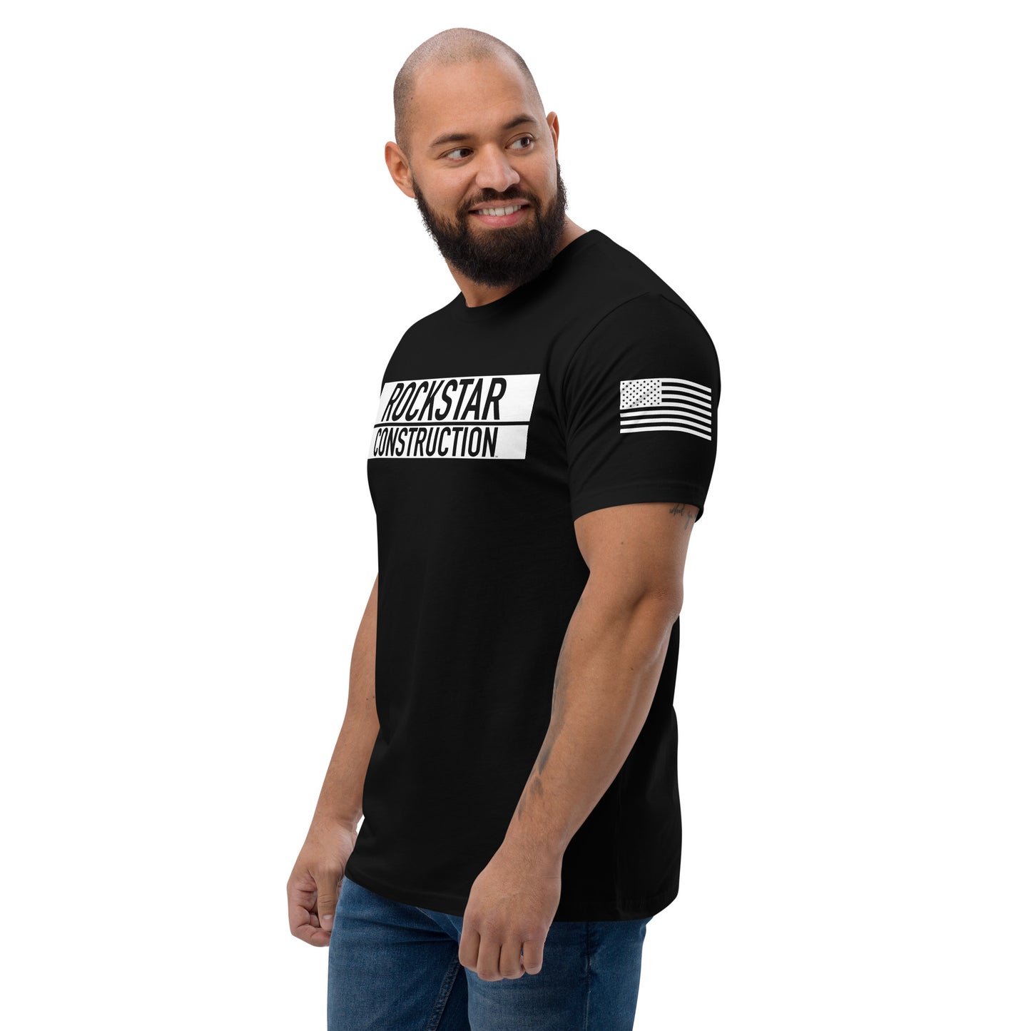 Fitted T-Shirt (Red, Blue, Black with USA Sleeve)