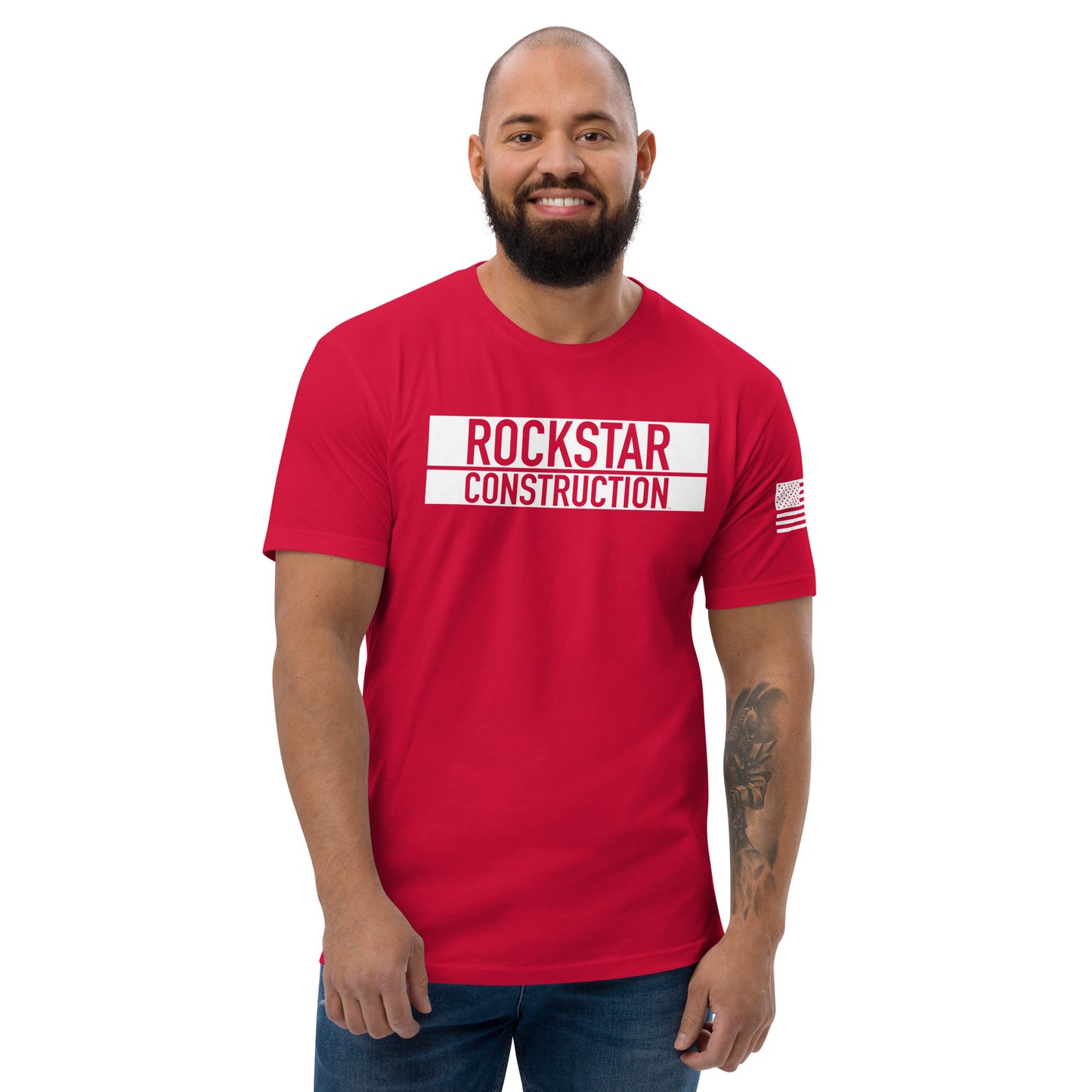 Fitted T-Shirt (Red, Blue, Black with USA Sleeve)