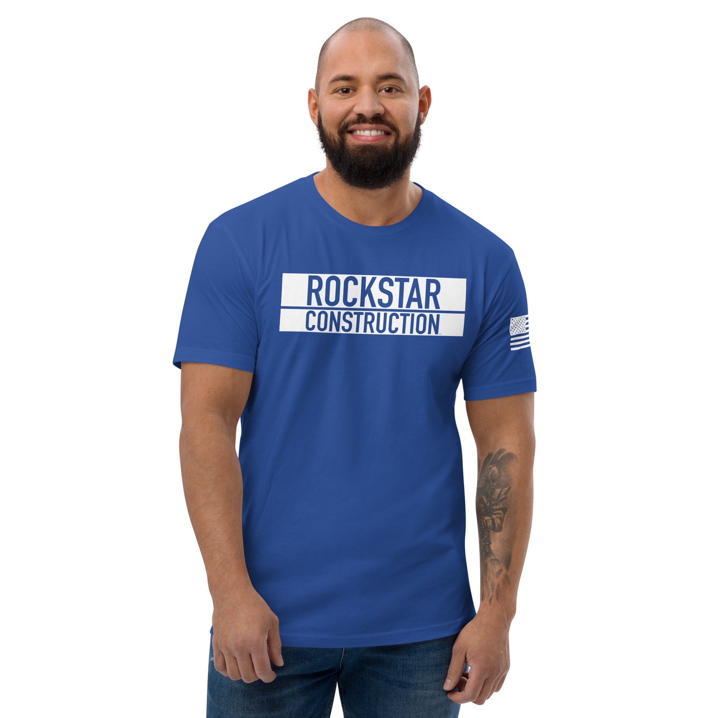 Fitted T-Shirt (Red, Blue, Black with USA Sleeve)
