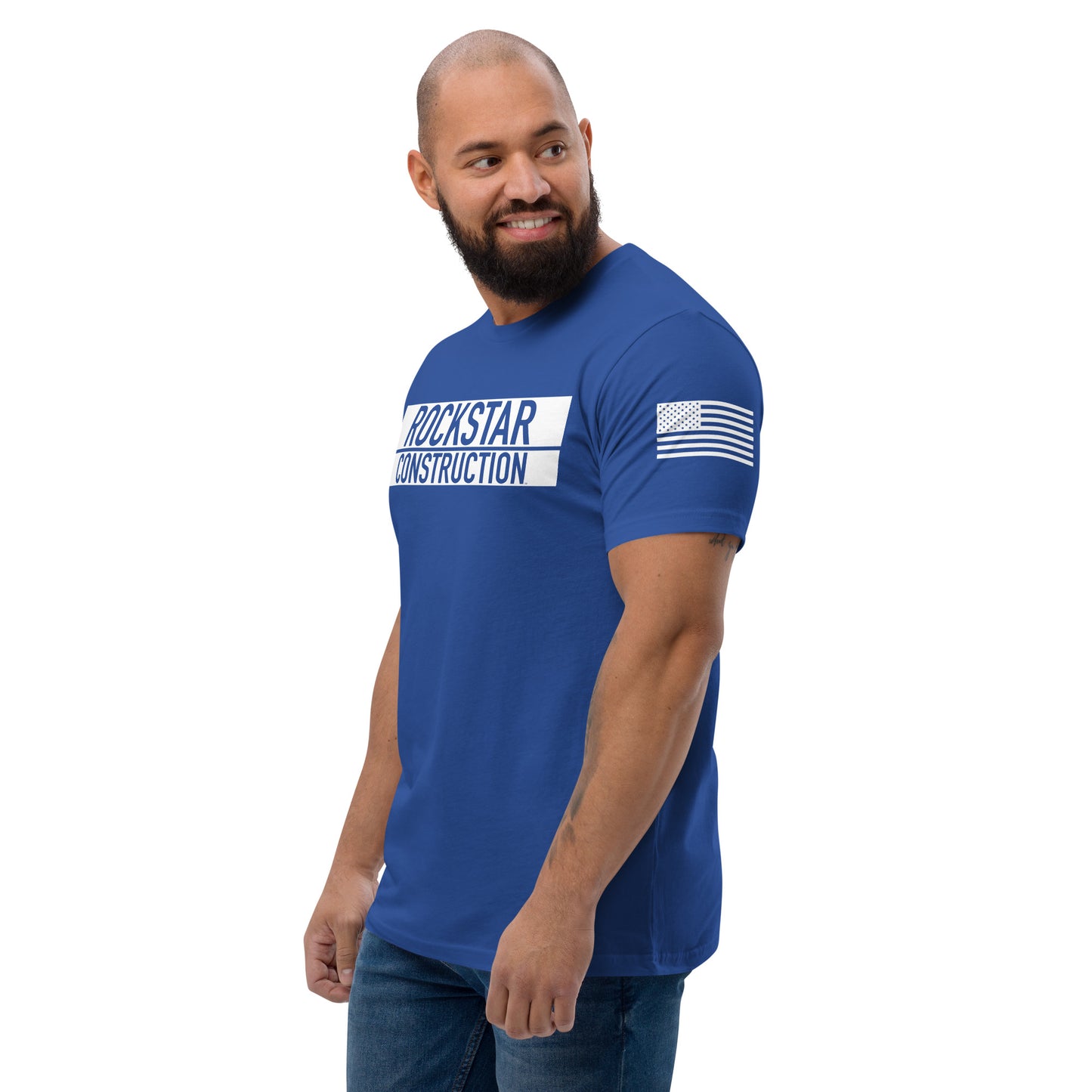 Fitted T-Shirt (Red, Blue, Black with USA Sleeve)